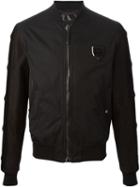 Philipp Plein Bomber Jacket, Men's, Size: Xxxl, Black, Leather/viscose
