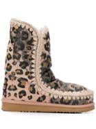 Mou Animal Print Eskimo Boots - Pink