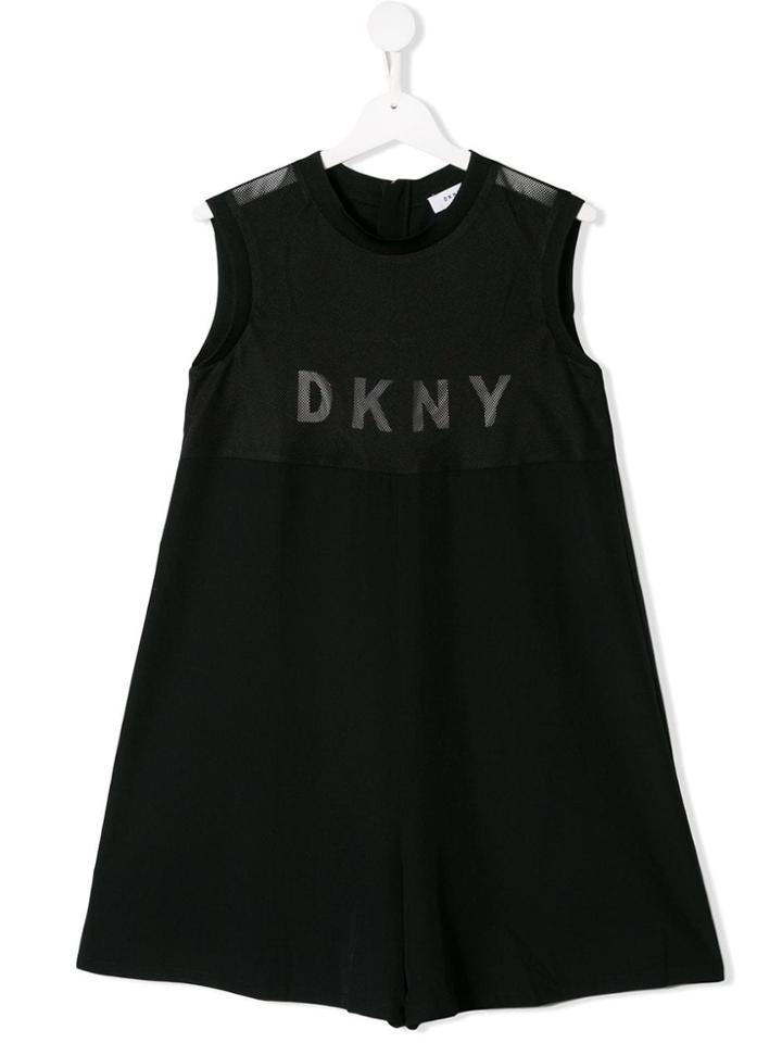 Dkny Kids Teen Logo Print Jumpsuit - Black