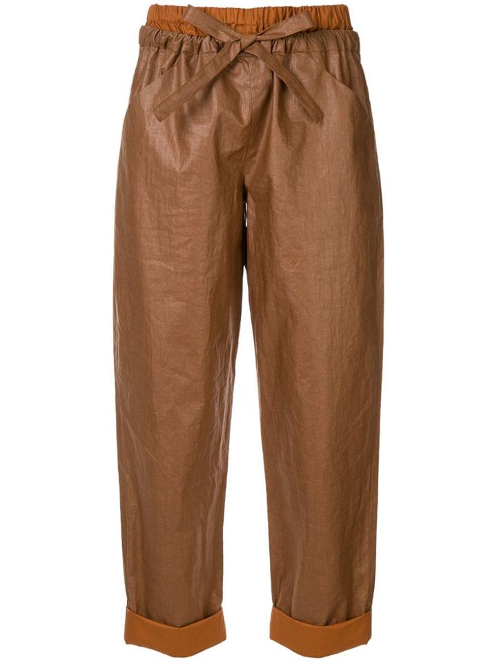 Nehera Paron Coated Trousers - Brown