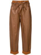 Nehera Paron Coated Trousers - Brown