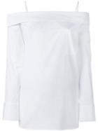 Robert Rodriguez - Chest Pocket Off-shoulders Blouse - Women - Cotton - 2, White, Cotton