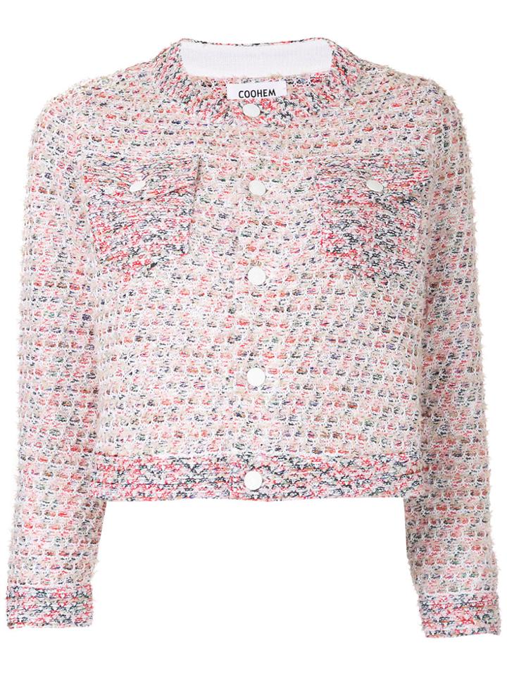 Coohem Spring Fur Tweed Jacket - Pink & Purple