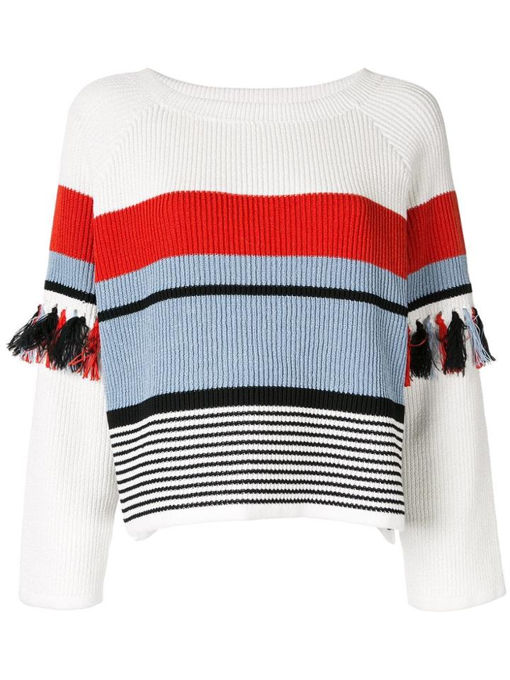 Coohem Colour-block Short Sweater - White