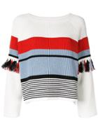 Coohem Colour-block Short Sweater - White
