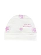 Young Versace Logo Embroidered Hat, Boy's, Size: 42 Cm, White