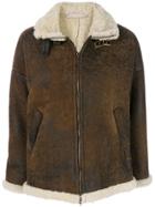 Salvatore Santoro Shearling Zip Up Jacket - Brown