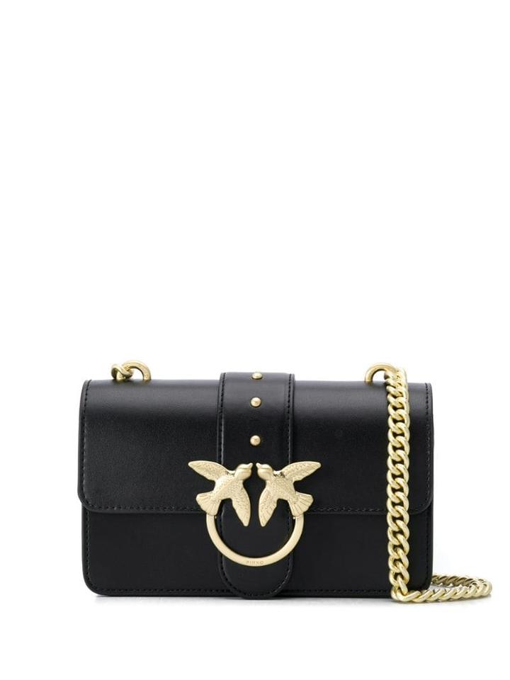 Pinko Logo Plaque Shoulder Bag - Black