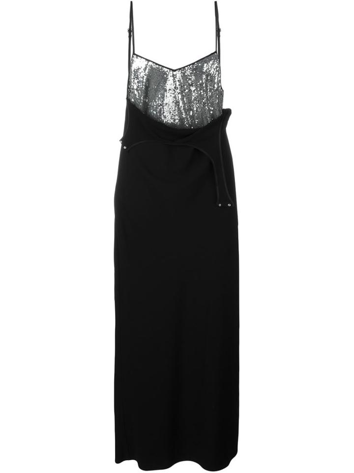 Mm6 Maison Margiela - Sequinned Bust Gown - Women - Polyester - 42, Black, Polyester