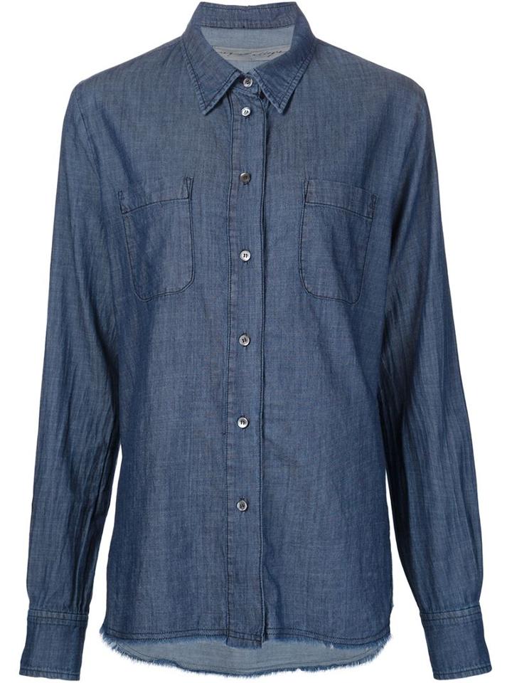 Raquel Allegra Denim Pocket Shirt, Women's, Size: 0, Blue, Cotton