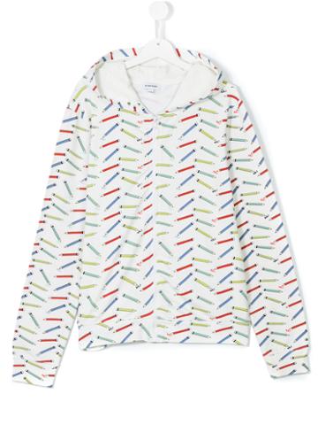 Au Jour Le Jour Kids - Teen Pencil Print Hoodie - Kids - Cotton - 14 Yrs, White