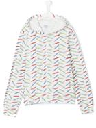 Au Jour Le Jour Kids - Teen Pencil Print Hoodie - Kids - Cotton - 14 Yrs, White