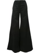 Gareth Pugh Flared Trousers, Women's, Size: 44, Black, Cotton/polyamide