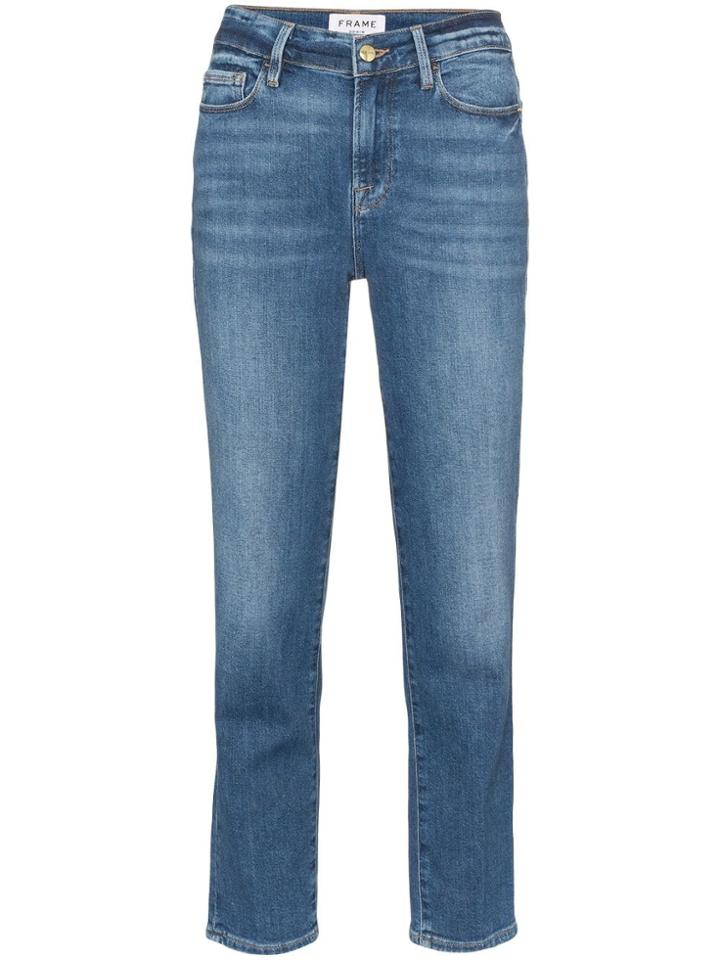 Frame Le Nouveau Straight-leg Stretch Denim Jeans - Blue