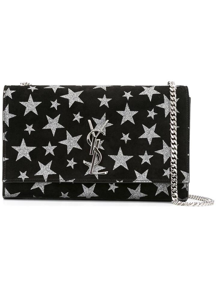 Saint Laurent Medium 'monogram' Satchel Bag, Women's, Black, Suede