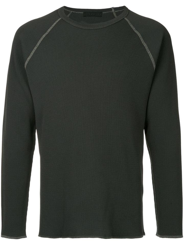 Roarguns Textured Round Neck Top - Black