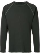 Roarguns Textured Round Neck Top - Black