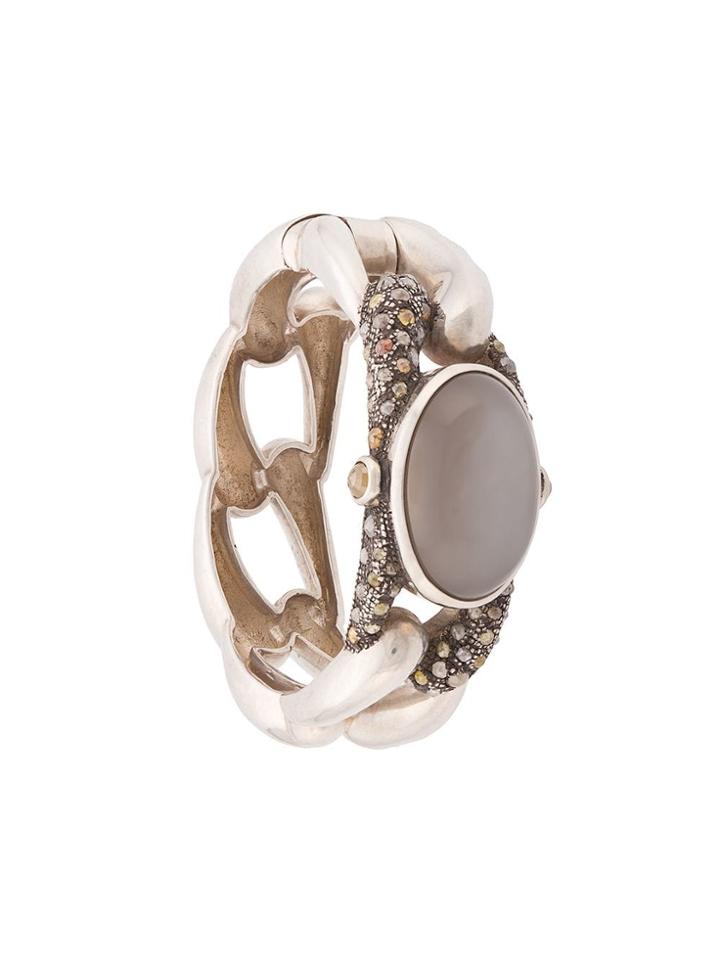 Loree Rodkin Moonstone Hinged Bracelet - Metallic