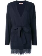 Twin-set Lace Hem Cardigan - Blue