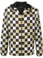Versace Medusa Checkerboard Hooded Jacket - Black