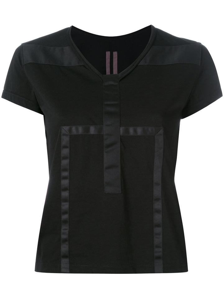Rick Owens Drkshdw - Panelled T-shirt - Women - Cotton - L, Black, Cotton