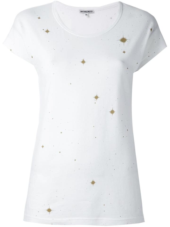 Ann Demeulemeester Blanche Star Detail T-shirt, Women's, Size: 40, White, Cotton