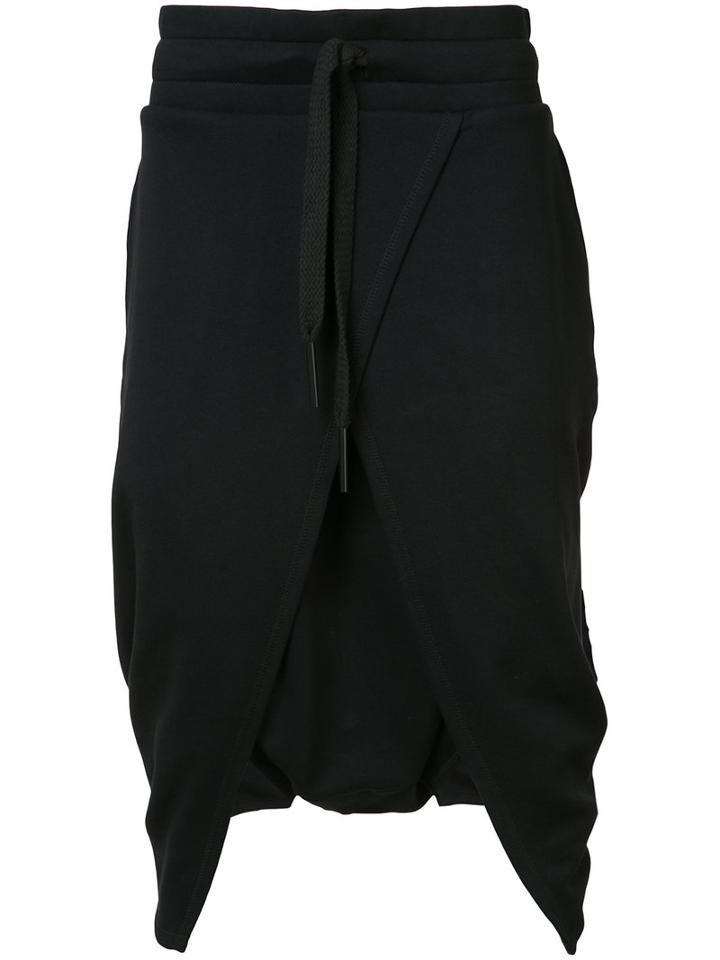 Barbara I Gongini - Drop-crotch Wrap Shorts - Men - Cotton - L, Black, Cotton