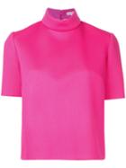 Delpozo - Roll Neck Top - Women - Acetate/viscose - 38, Pink/purple, Acetate/viscose