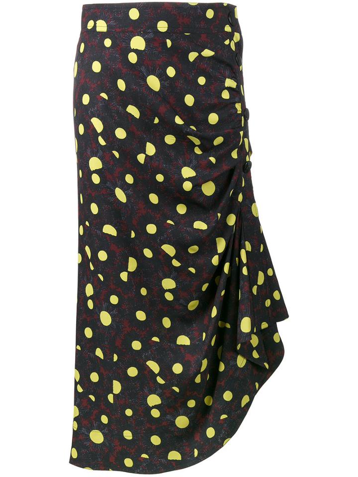 Marni - Ruched Printed Skirt - Women - Viscose - 44, Red, Viscose