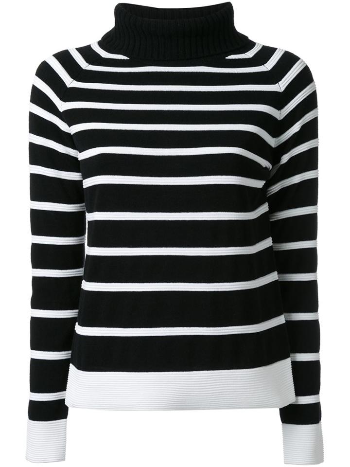 Guild Prime Striped High Neck Jumper, Women's, Size: 36, Black, Acrylic/nylon/lambs Wool