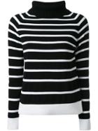 Guild Prime Striped High Neck Jumper, Women's, Size: 36, Black, Acrylic/nylon/lambs Wool