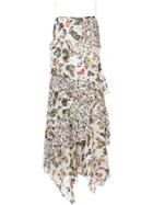 Jason Wu Grey Flared Floral Midi Dress - White