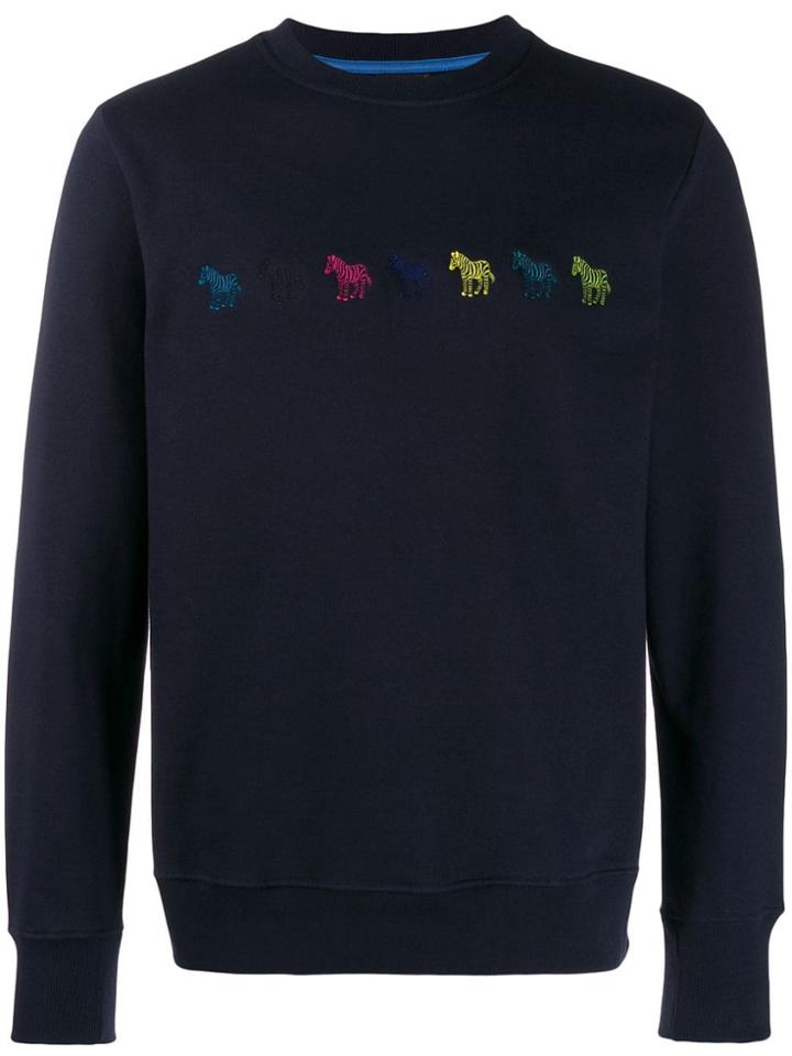 Ps Paul Smith Zebra Motif Sweatshirt - Blue