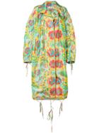 Marni Psychedelic Floral Ruched Trench Coat - Multicolour