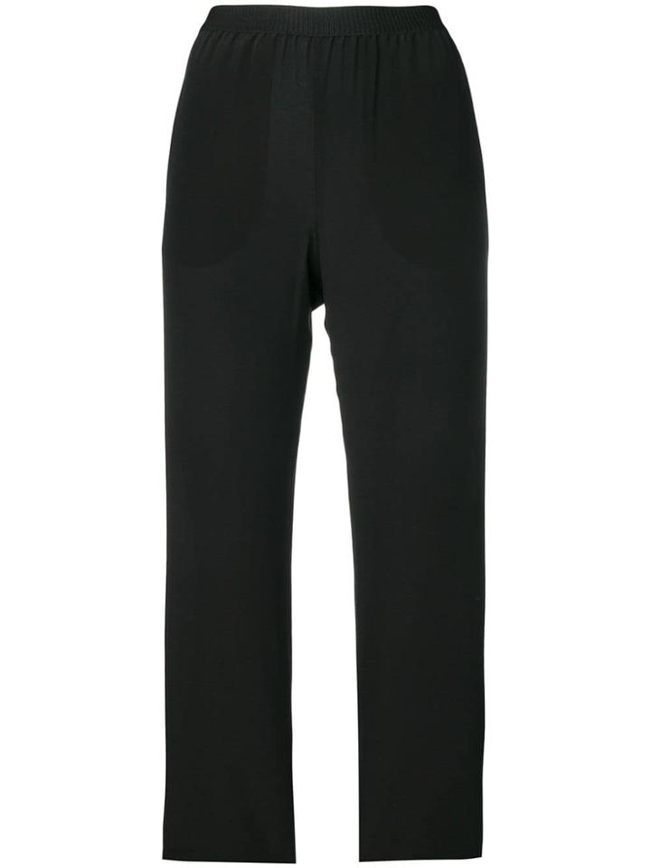 Semicouture Cropped High Waisted Trousers - Black