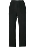 Semicouture Cropped High Waisted Trousers - Black