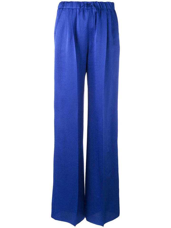 Max Mara - Straight-leg Trousers - Women - Silk - 40, Women's, Blue, Silk