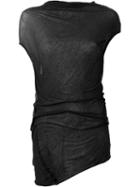 Rick Owens Asymmetric Draped T-shirt, Women's, Size: 40, Black, Cotton