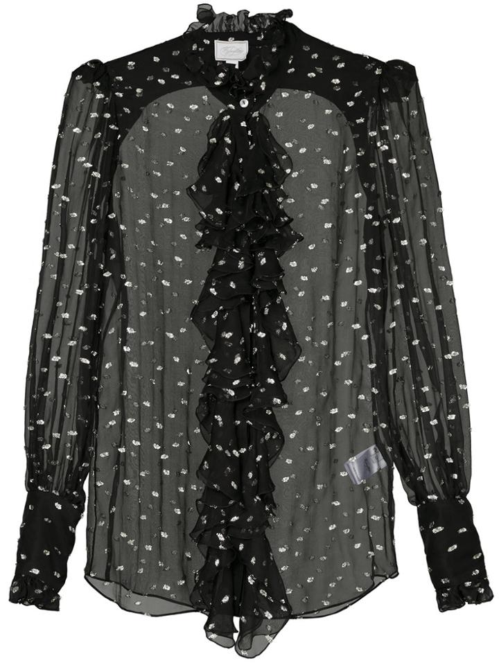 Rosie Assoulin Checkered Ruffled Blouse - White