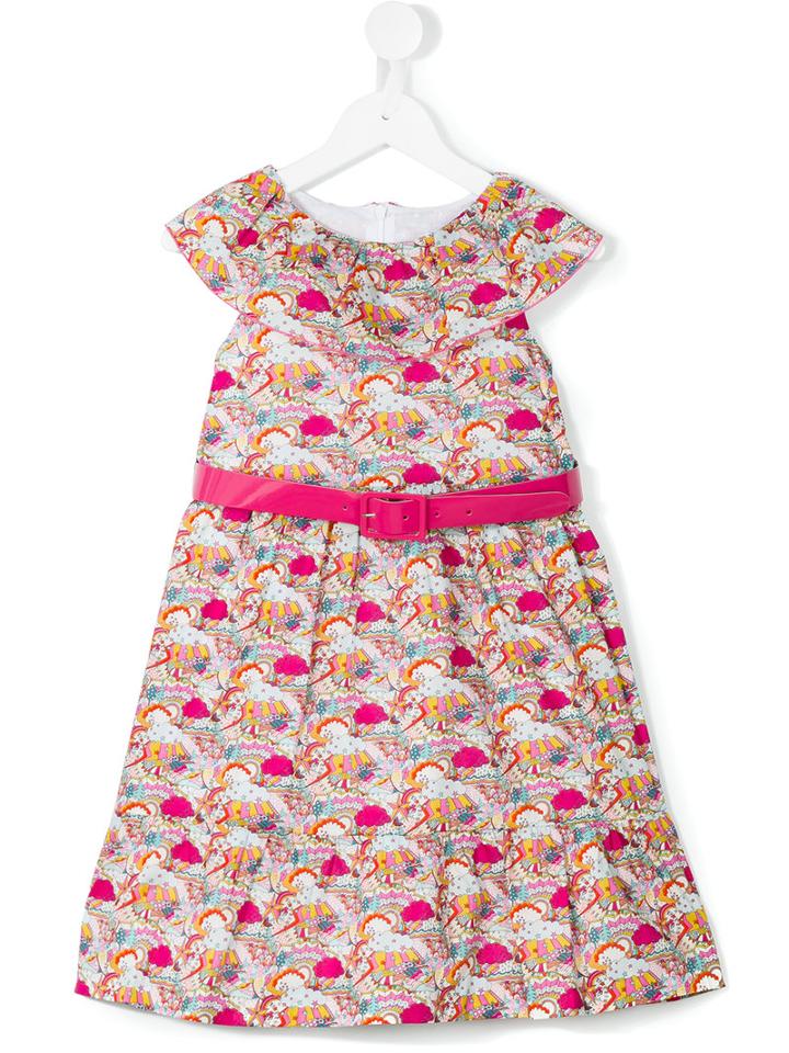 Cashmirino - Rainbow Cloud Print Dress - Kids - Cotton - 10 Yrs