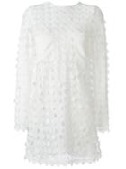 Carven Longsleeved Short Dress, Women's, Size: 40, White, Polyester/acetate/silk