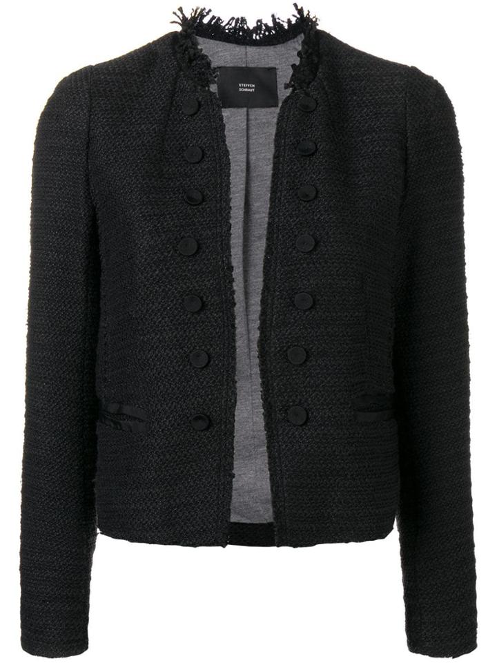 Steffen Schraut Frayed Military Jacket - Black
