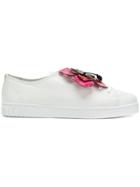 Miu Miu Flower Applique Sneakers - White