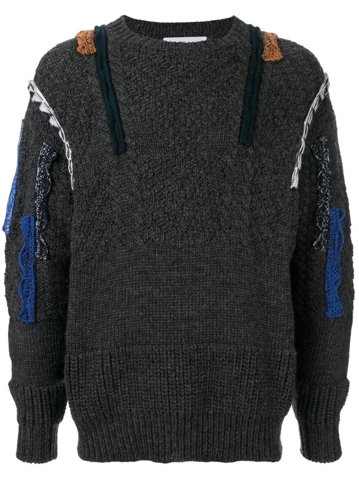 Toga Virilis Appliqué Knit Jumper - Grey