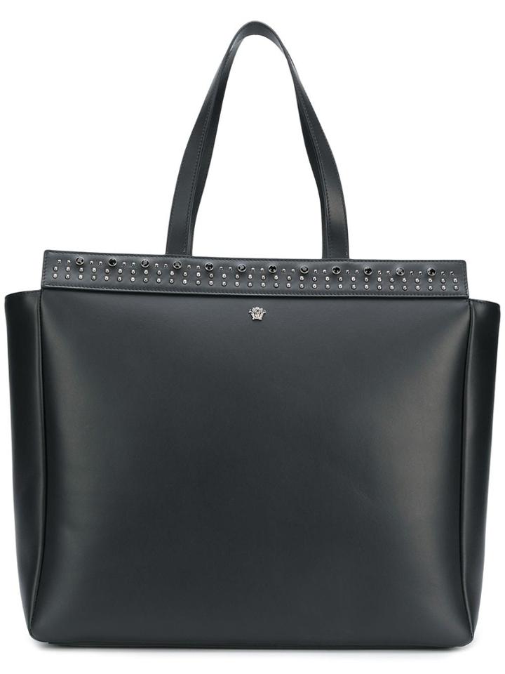 Versace Micro-studded Tote Bag - Black