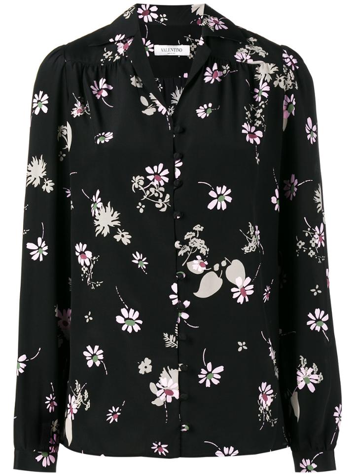 Valentino Flowers Fall Blouse - Black