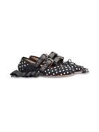 Miu Miu Polka Dot Ballerina Shoes - Black