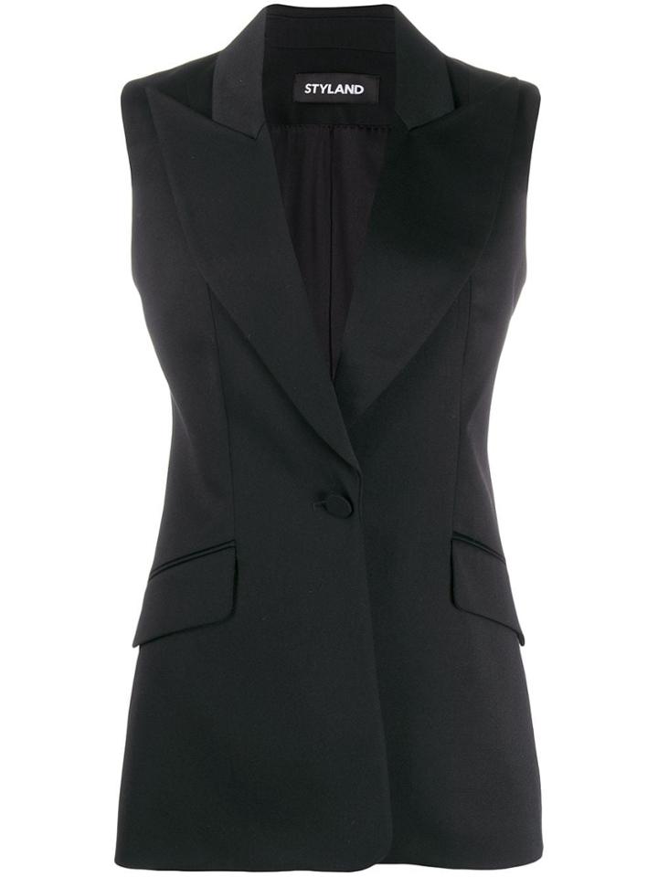 Styland Tailored Midi Waistcoat - Black