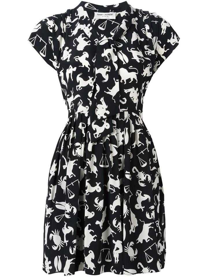 Saint Laurent Babydoll Lavaliere Horoscope Dress