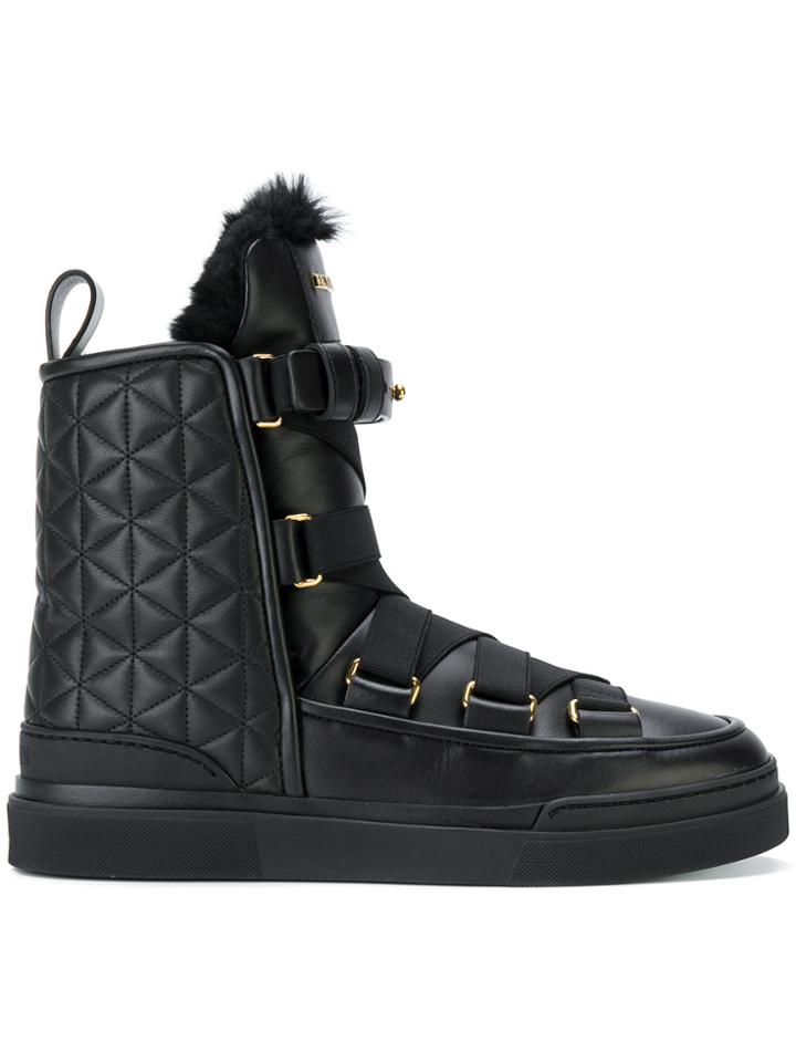 Balmain Apollonia Quilted High-top Sneakers - Black